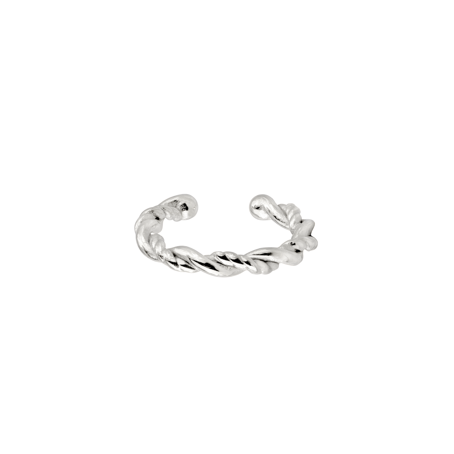 Curly Twist Ear Cuff Silver