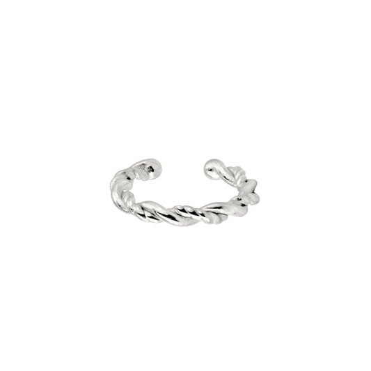 Curly Twist Ear Cuff Silver