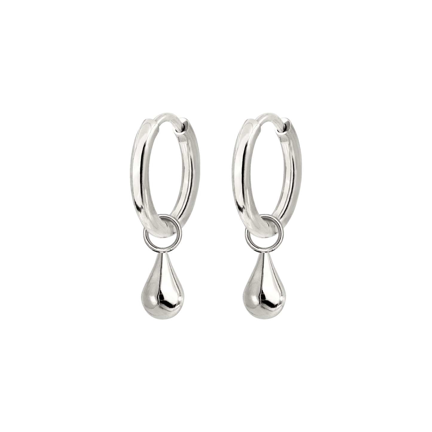Drop it Hoop Set Small Silver