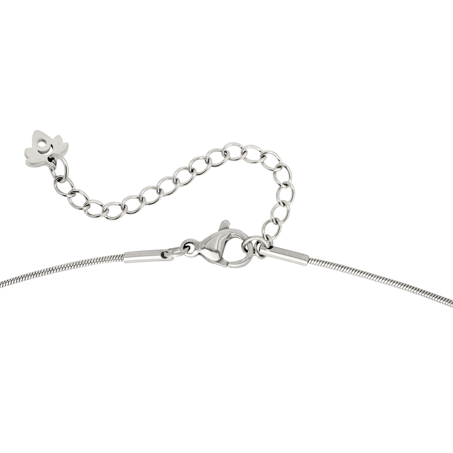 Flower Tile Necklace Silver