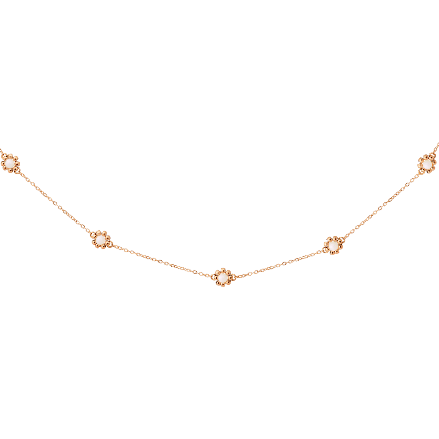 Flower 'n' Beads Necklace Rose Gold
