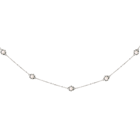 Flower 'n' Beads Necklace Silver