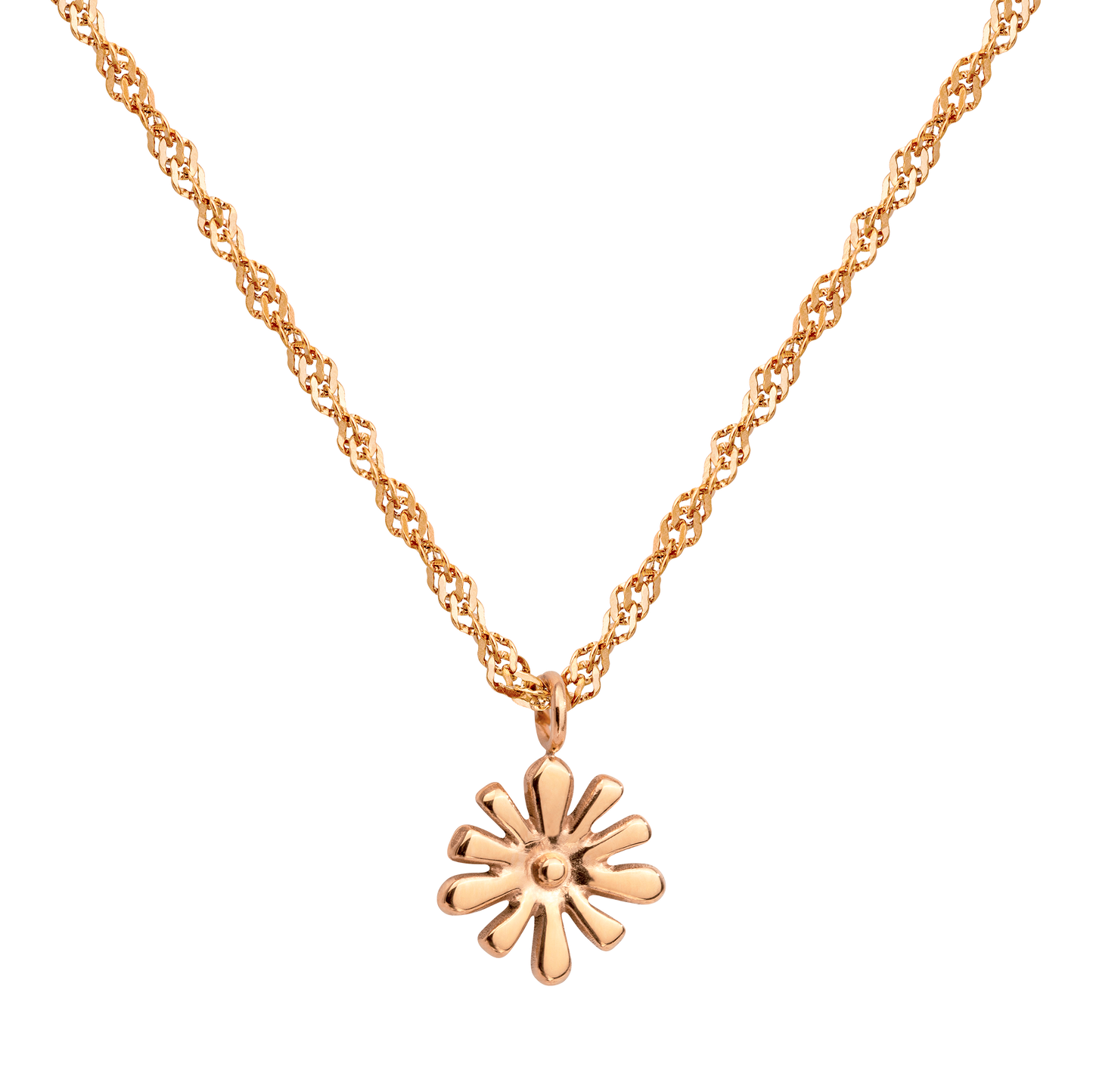 Flowery Necklace Rose Gold
