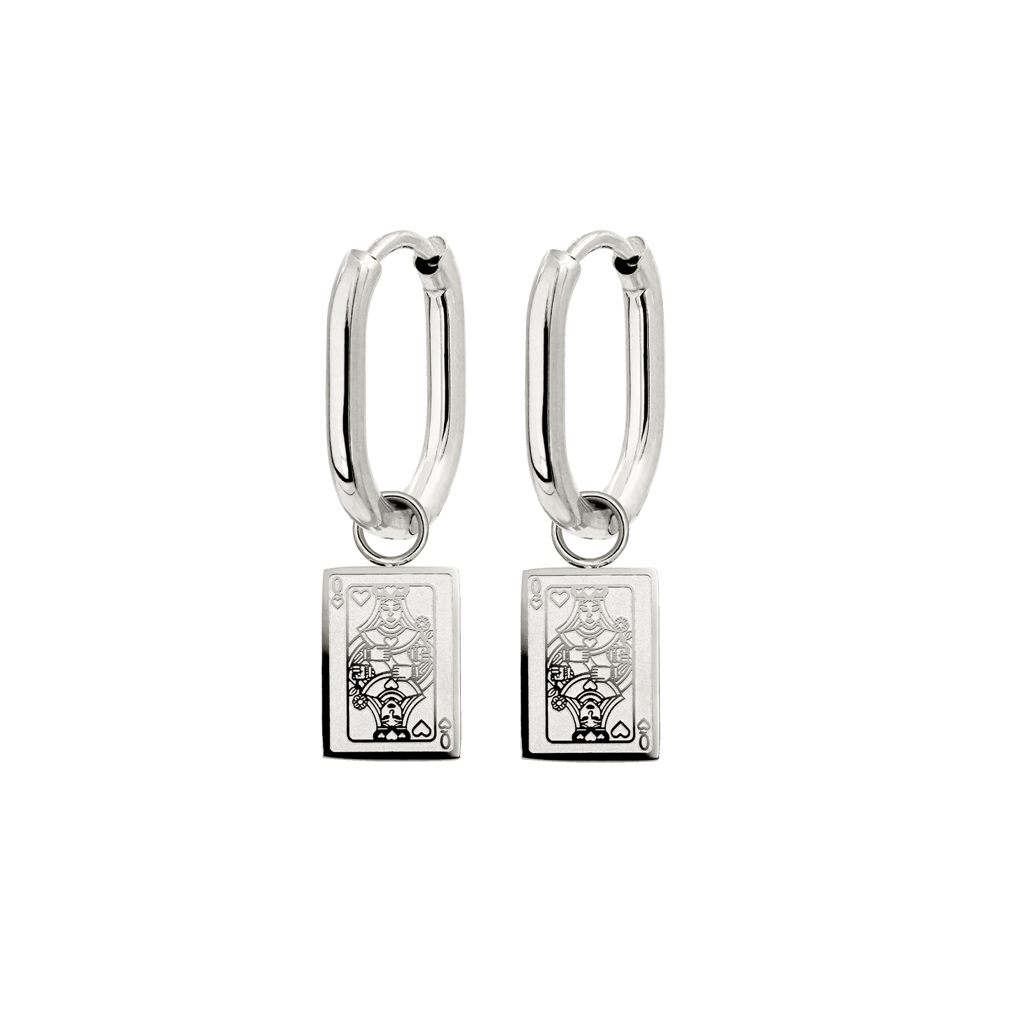Like a Queen Oval Hoop Set Baby Silver