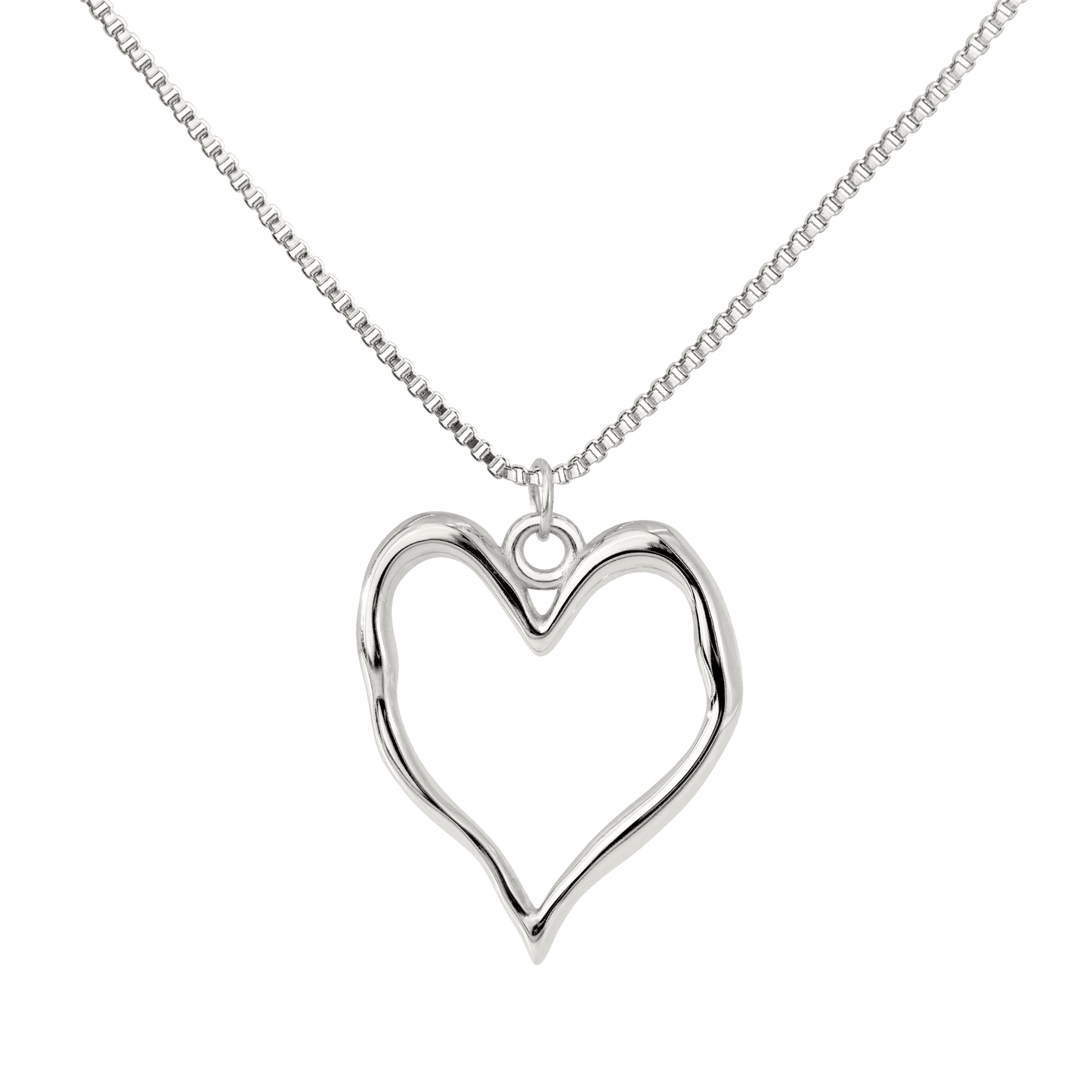 Melting Heart Necklace Silver