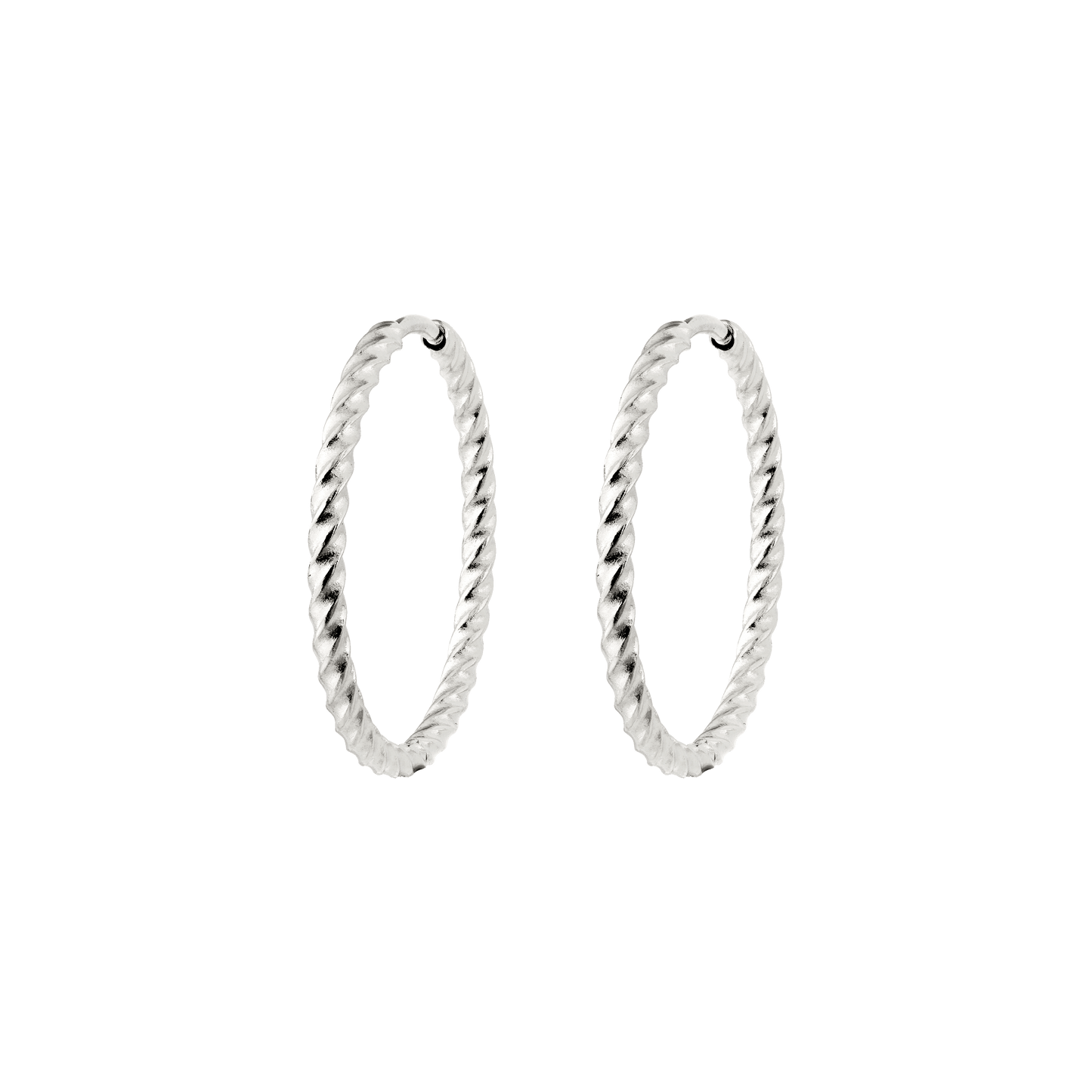 Twisted Hoops Large Silver