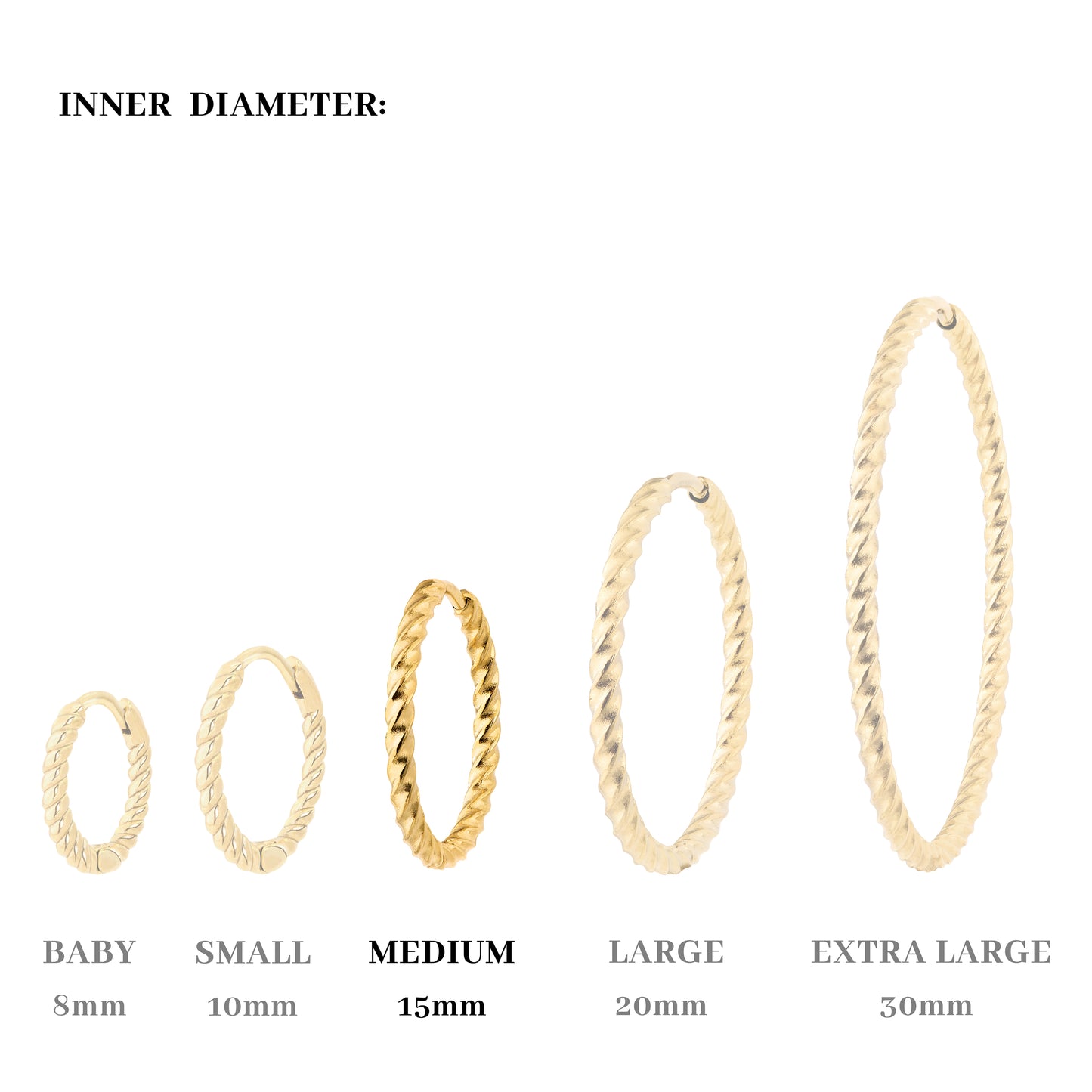 Twisted Hoops Medium Silver