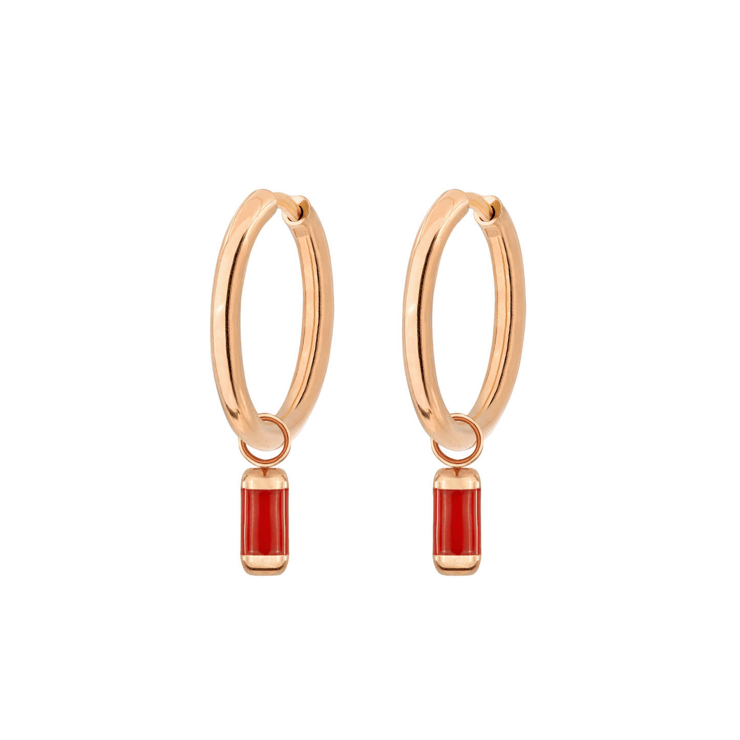 Coral Color Sierra Hoop Set Medium Rose Gold