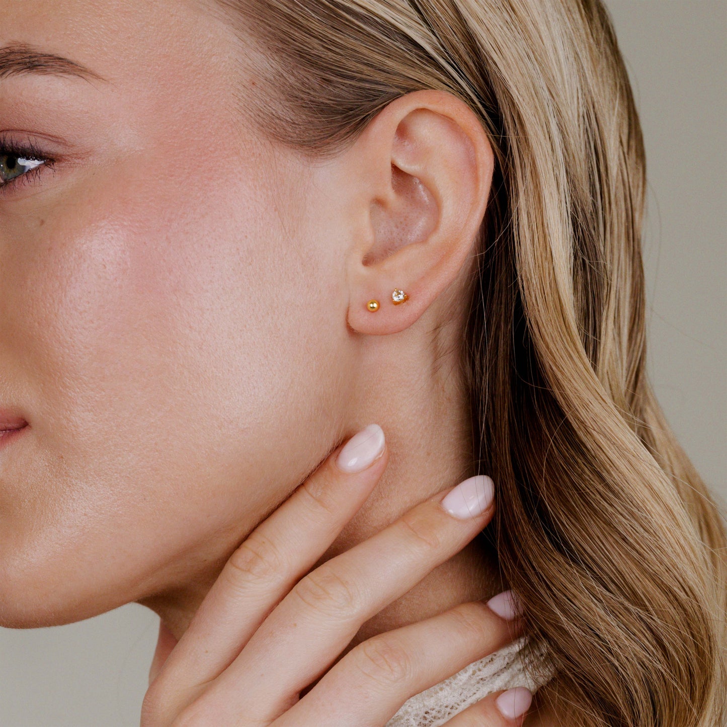 Delicate Bead Stud Bundle Gold