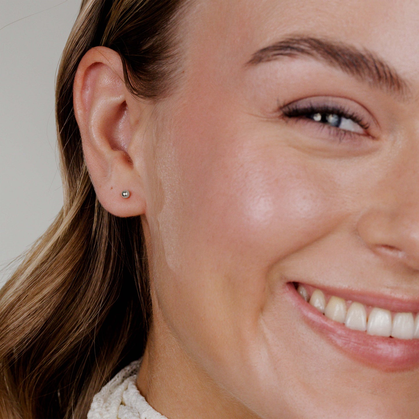 Delicate Bead Studs Silver