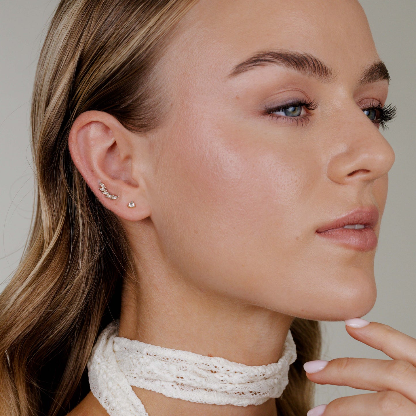 Sparkle Leaf Studs Silver