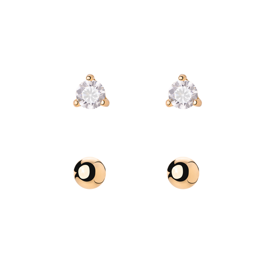 Delicate Bead Stud Bundle Rose Gold