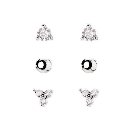 Glimmer Trio Stud Bundle Silver