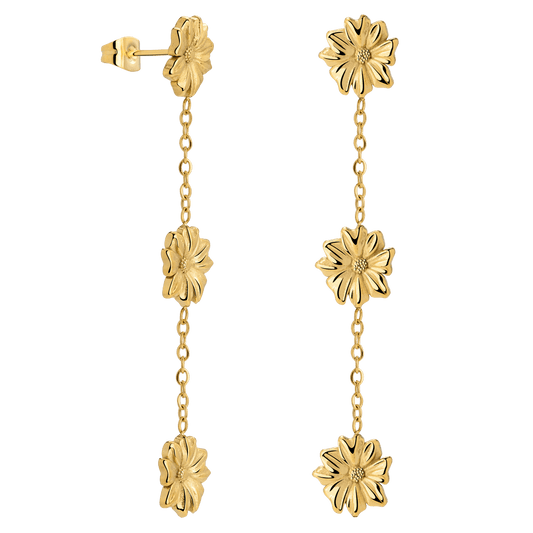 Petal Fall Studs Gold