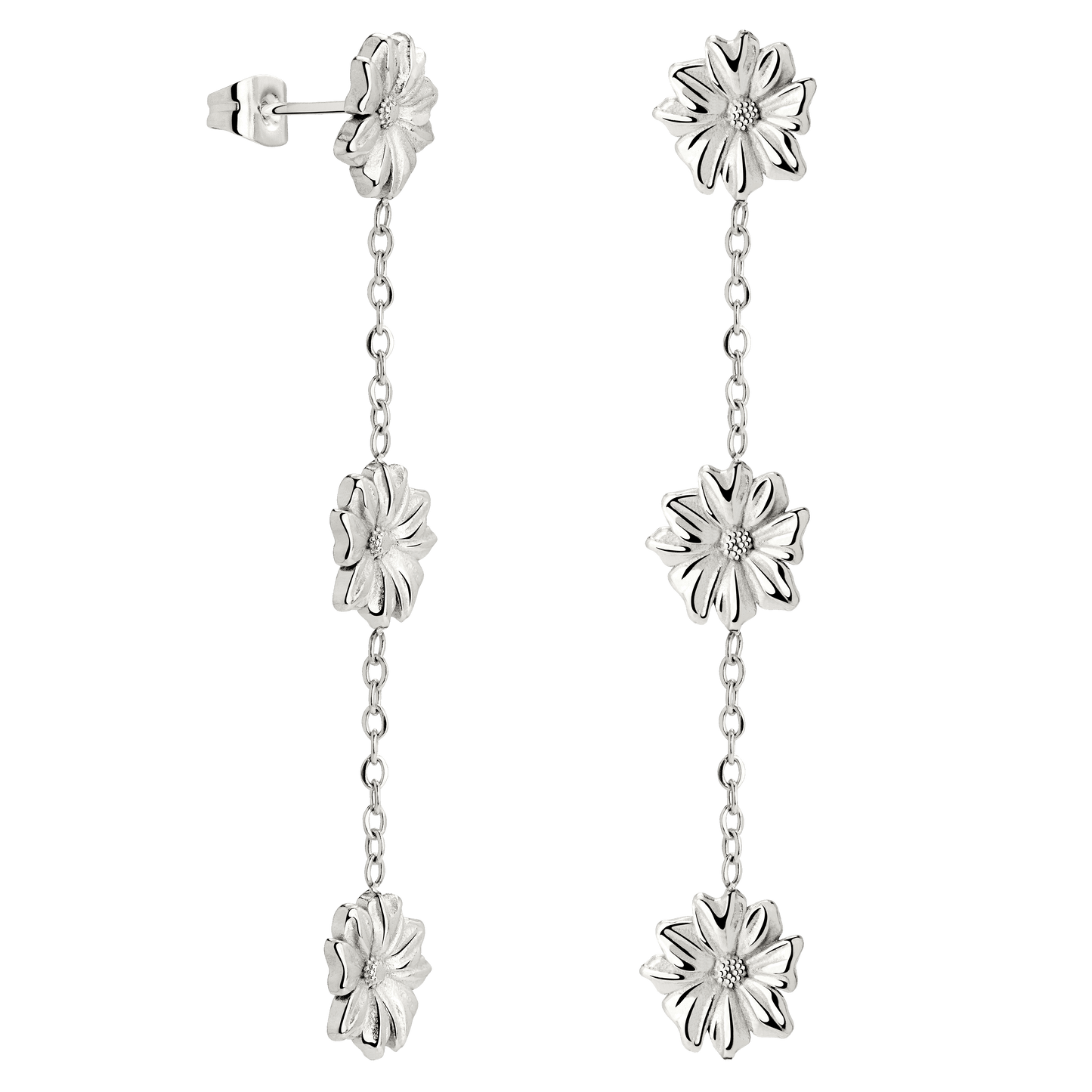 Petal Fall Studs Silver
