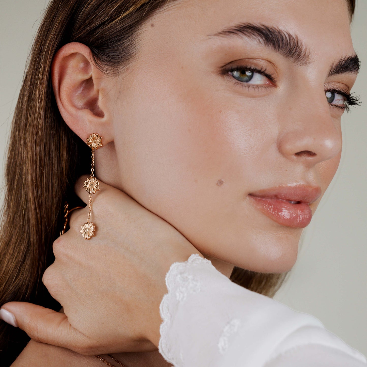 Petal Fall Studs Rose Gold