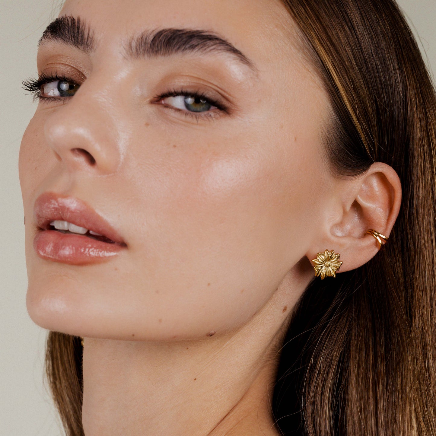 Pure Petal Studs Gold