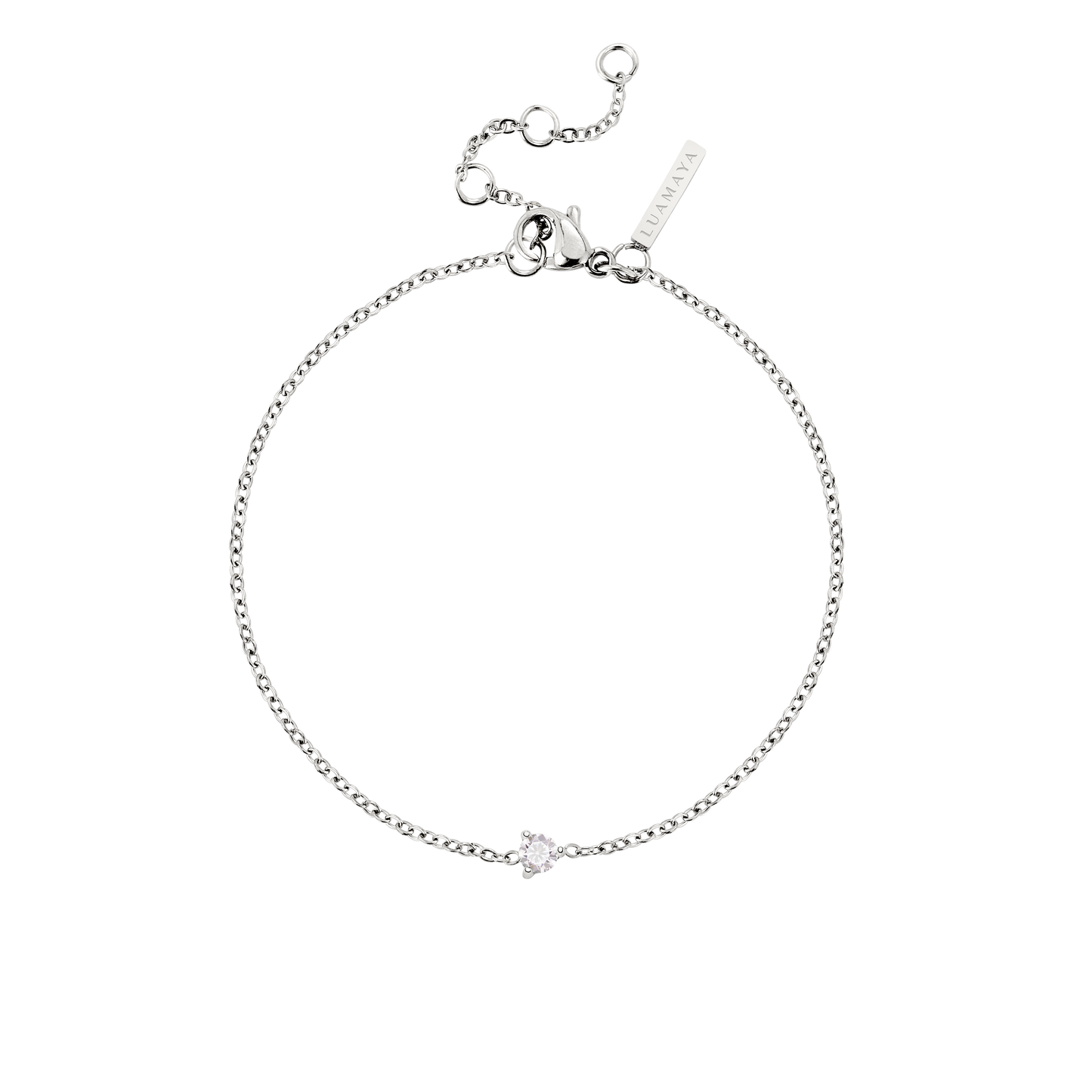 Solitaire Stone Bracelet Silver