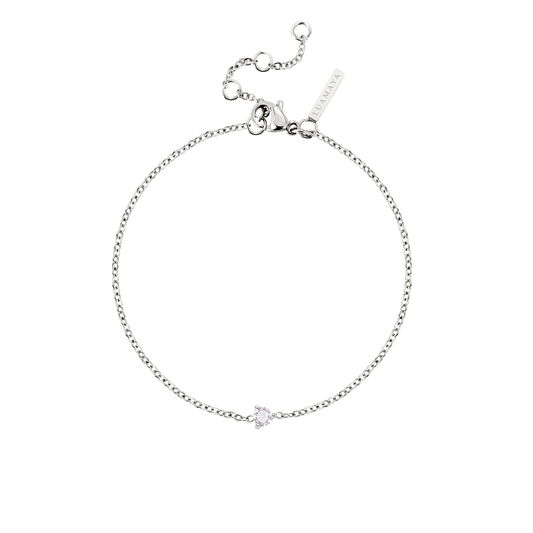Solitaire Stone Bracelet Silver