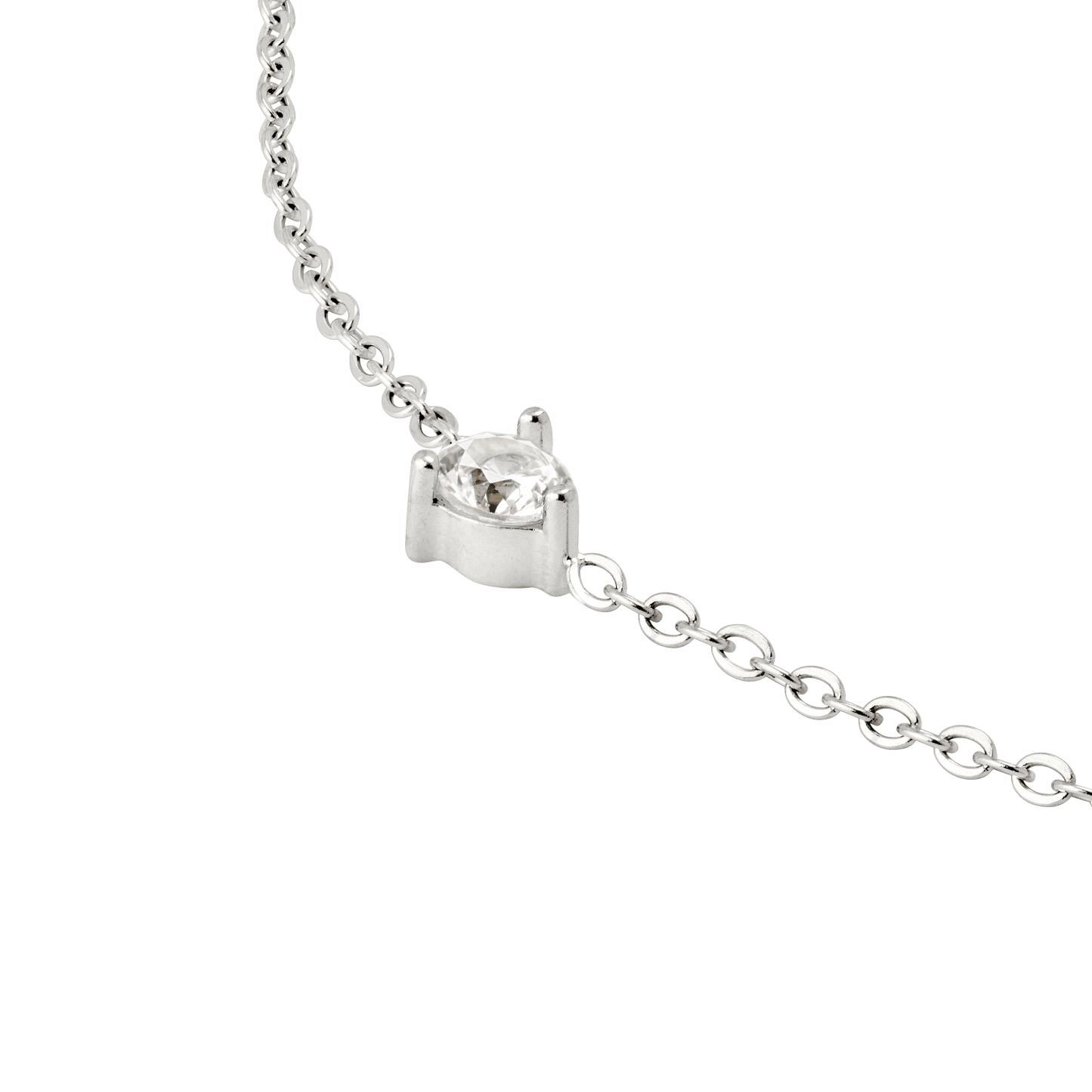 Solitaire Stone Bracelet Silver