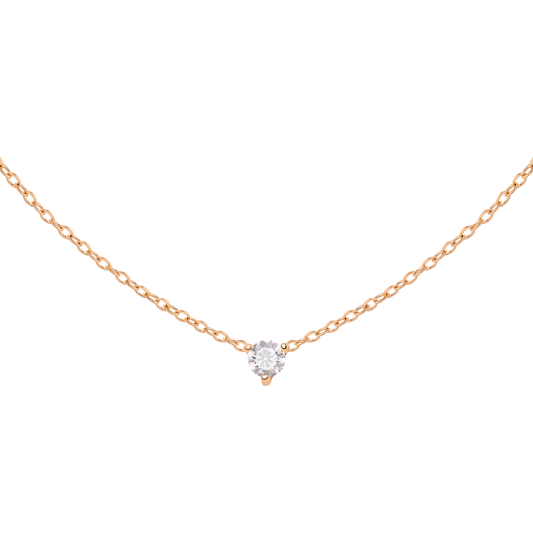 Solitaire Stone Choker Rose Gold