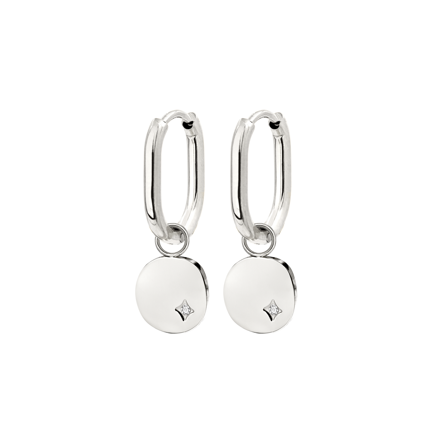 Spring Bling Oval Hoop Set Baby Silver