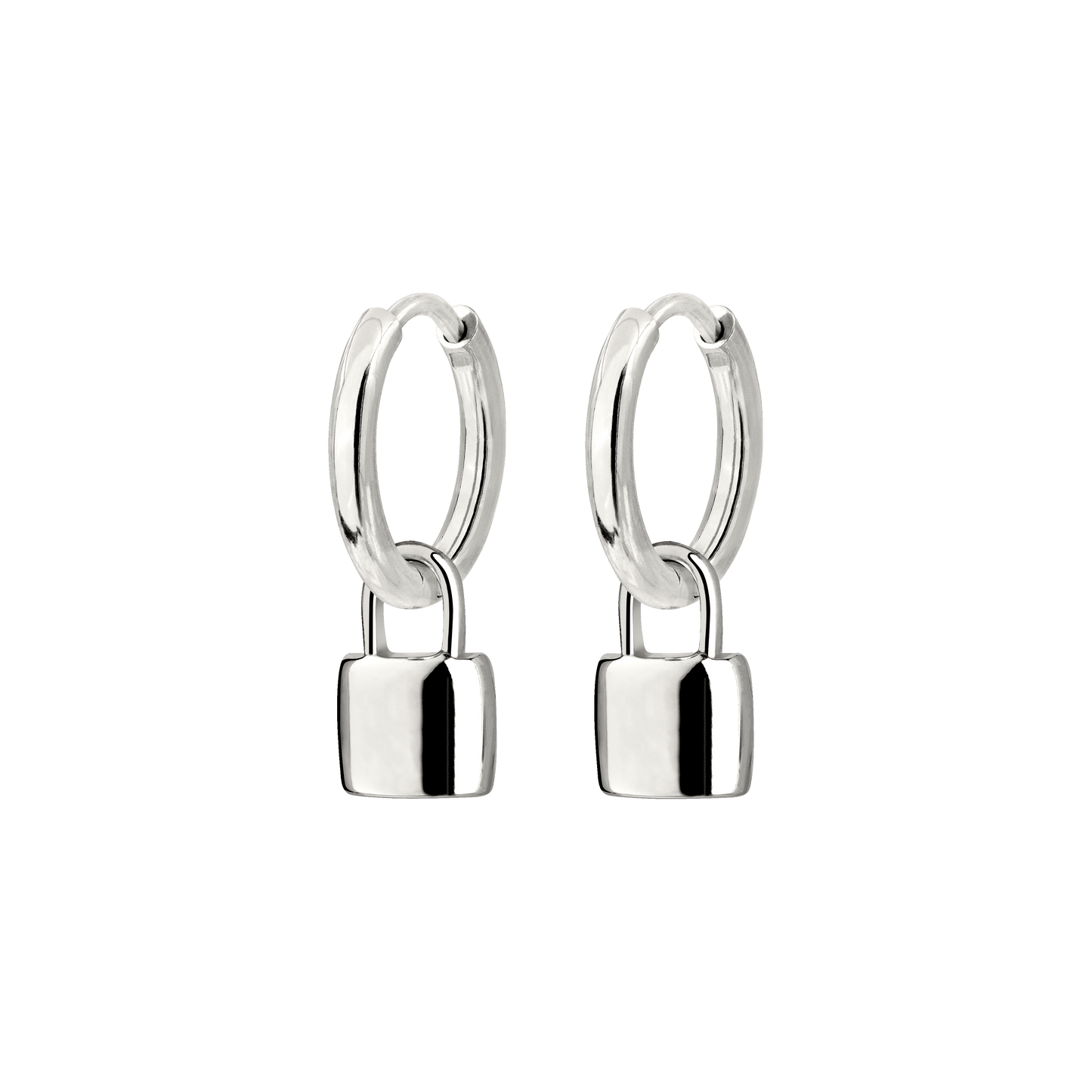Lock in Hoop Set Small Silver