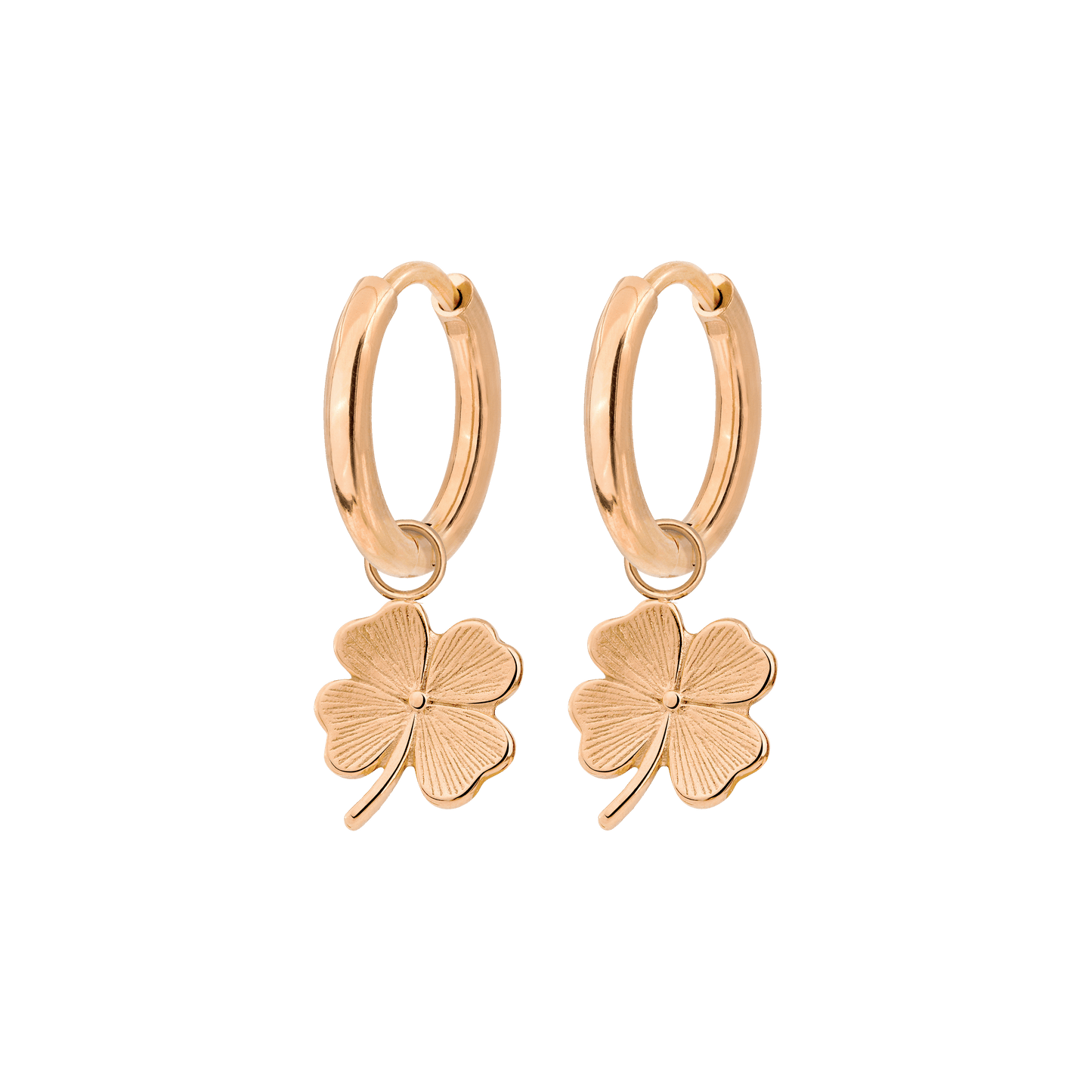 Lucky Clover Hoop Set Small Rose Gold