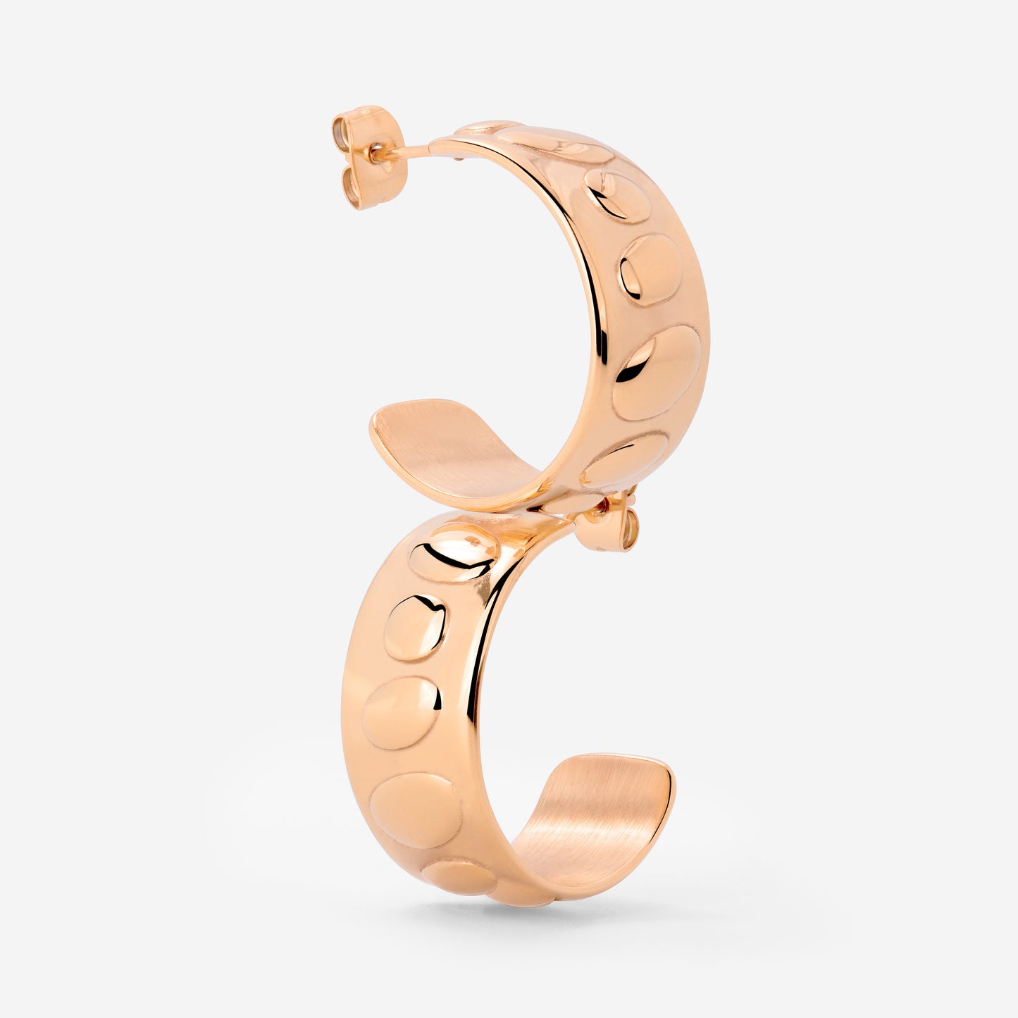 Boho Beads Hoop Studs Rose Gold