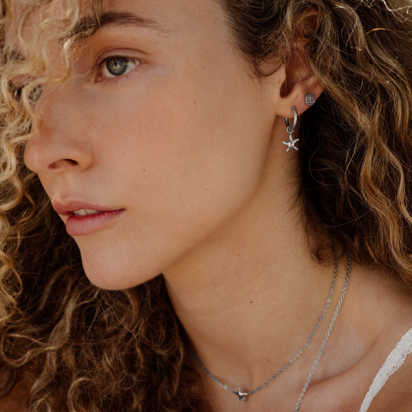 Sea Star Hoop Set Small Silver