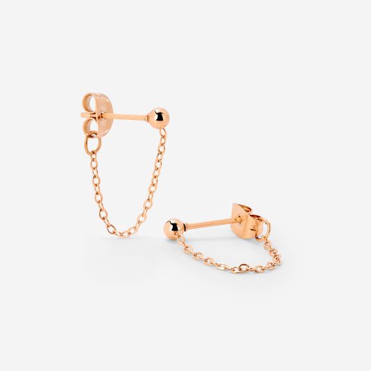 Chained Studs Rose Gold