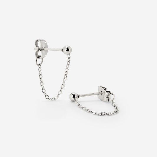 Chained Studs Silver