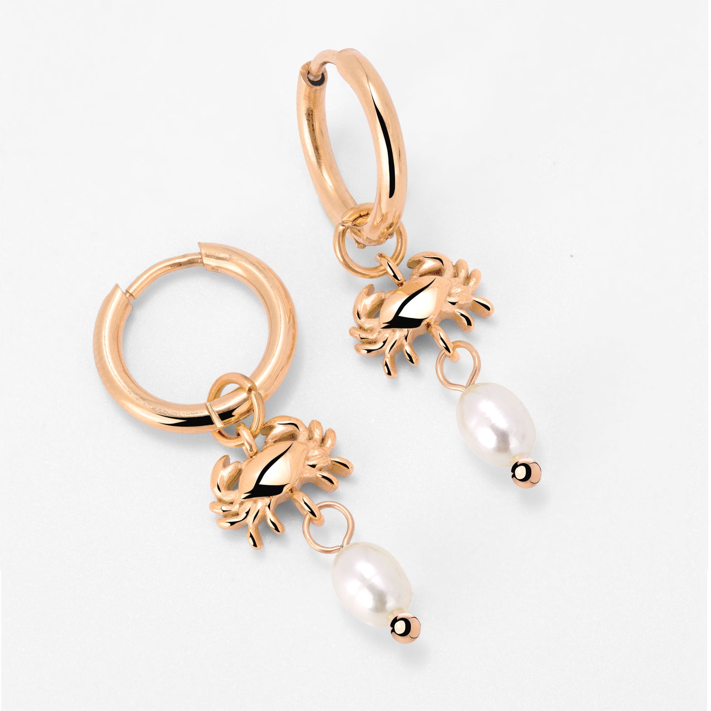 Crab Chaser Hoop Set Small Rose Gold