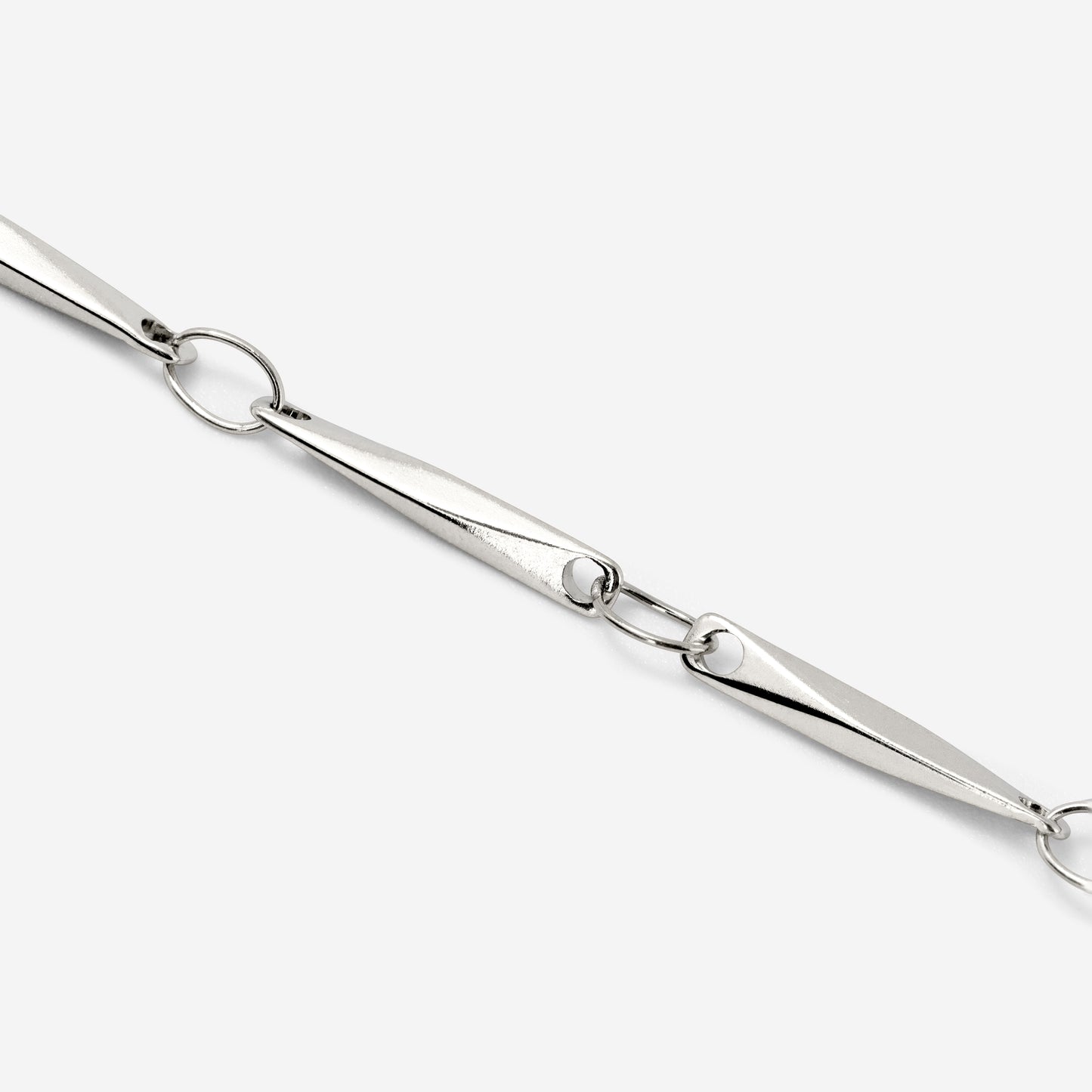 Curved Links Necklace Silver