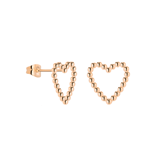 Heart of Gold Studs Rose Gold