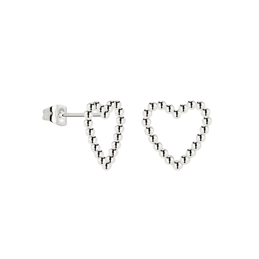 Heart of Gold Studs Silver