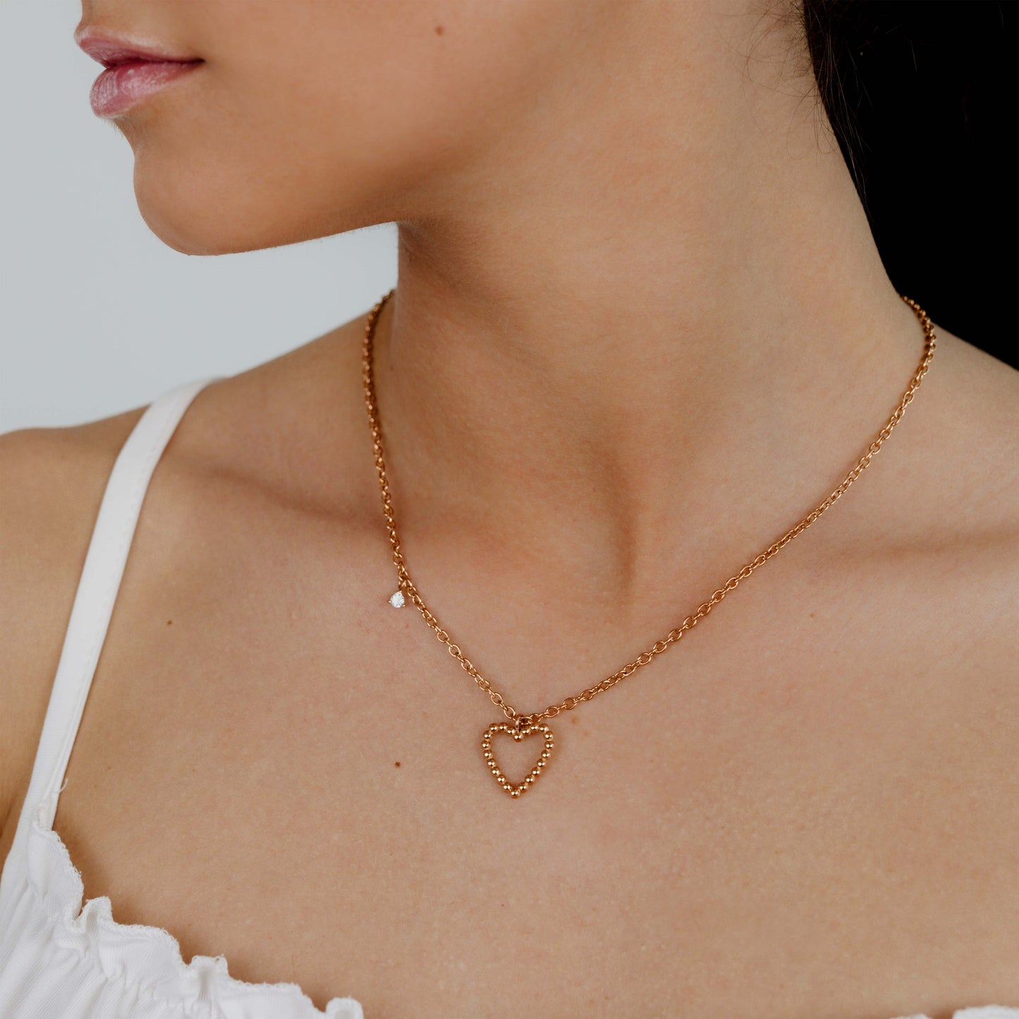 Heart of Gold Necklace Rose Gold