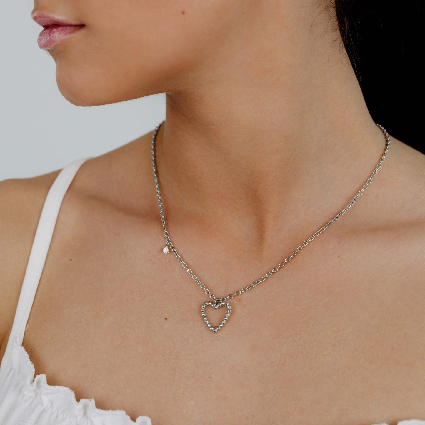 Heart of Gold Necklace Silver