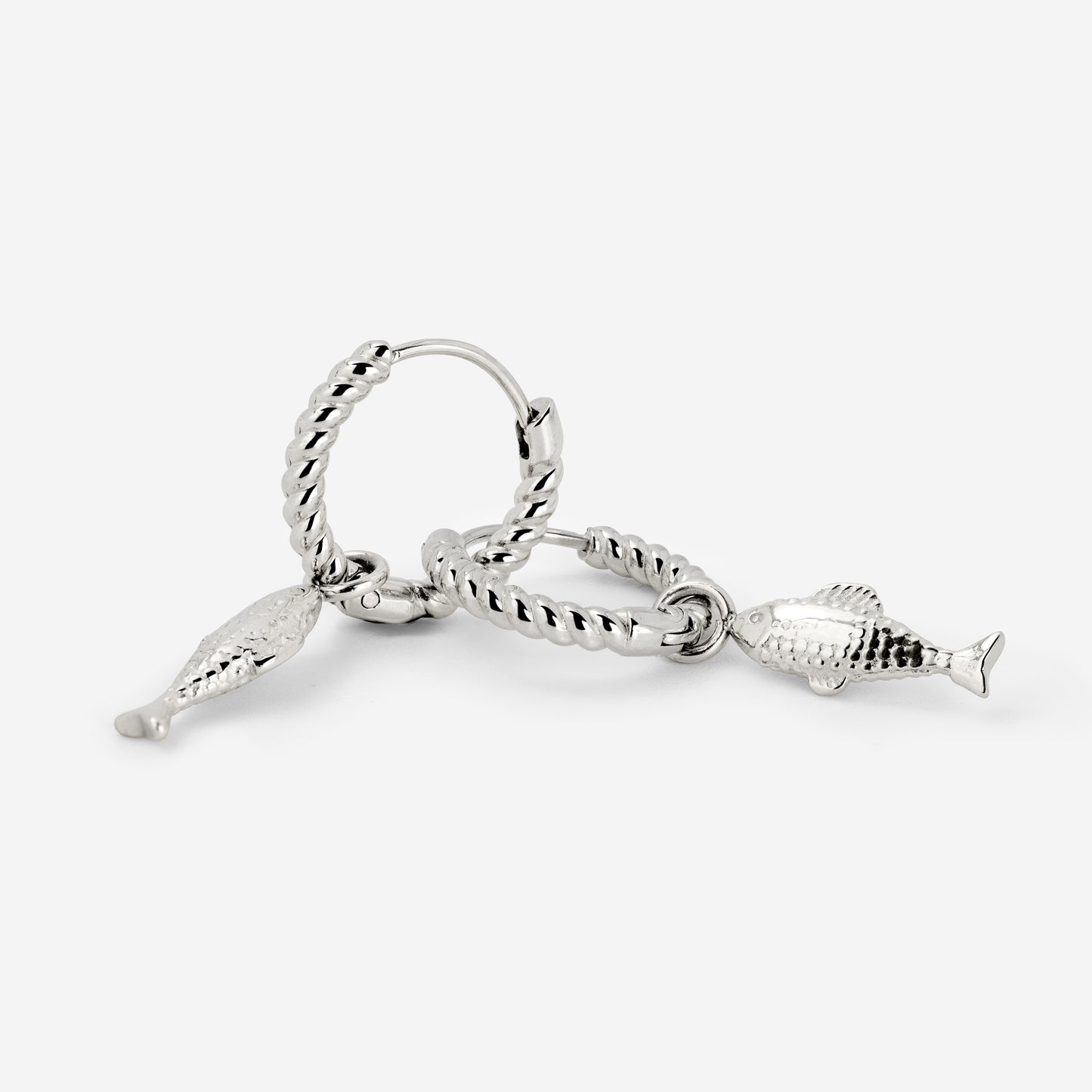 Pezito Twisted Hoop Set Small Silver
