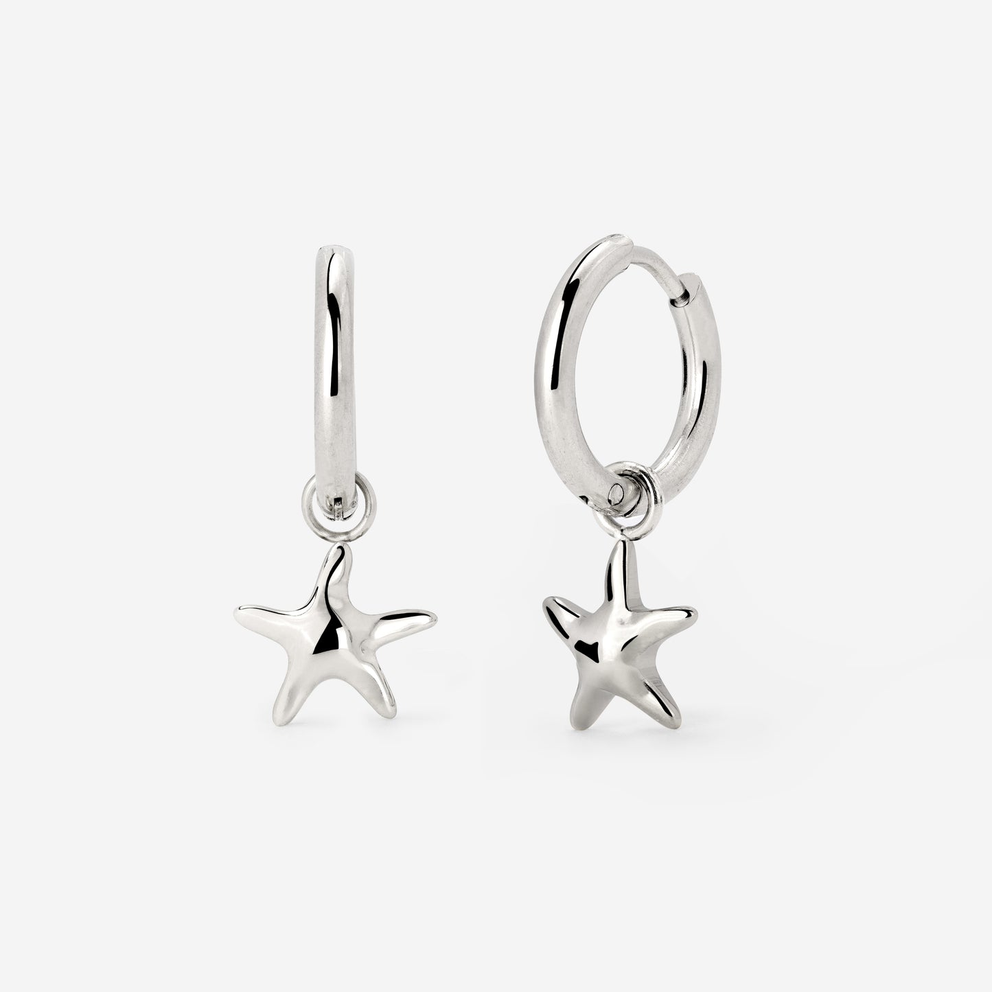 Sea Star Hoop Set Small Silver
