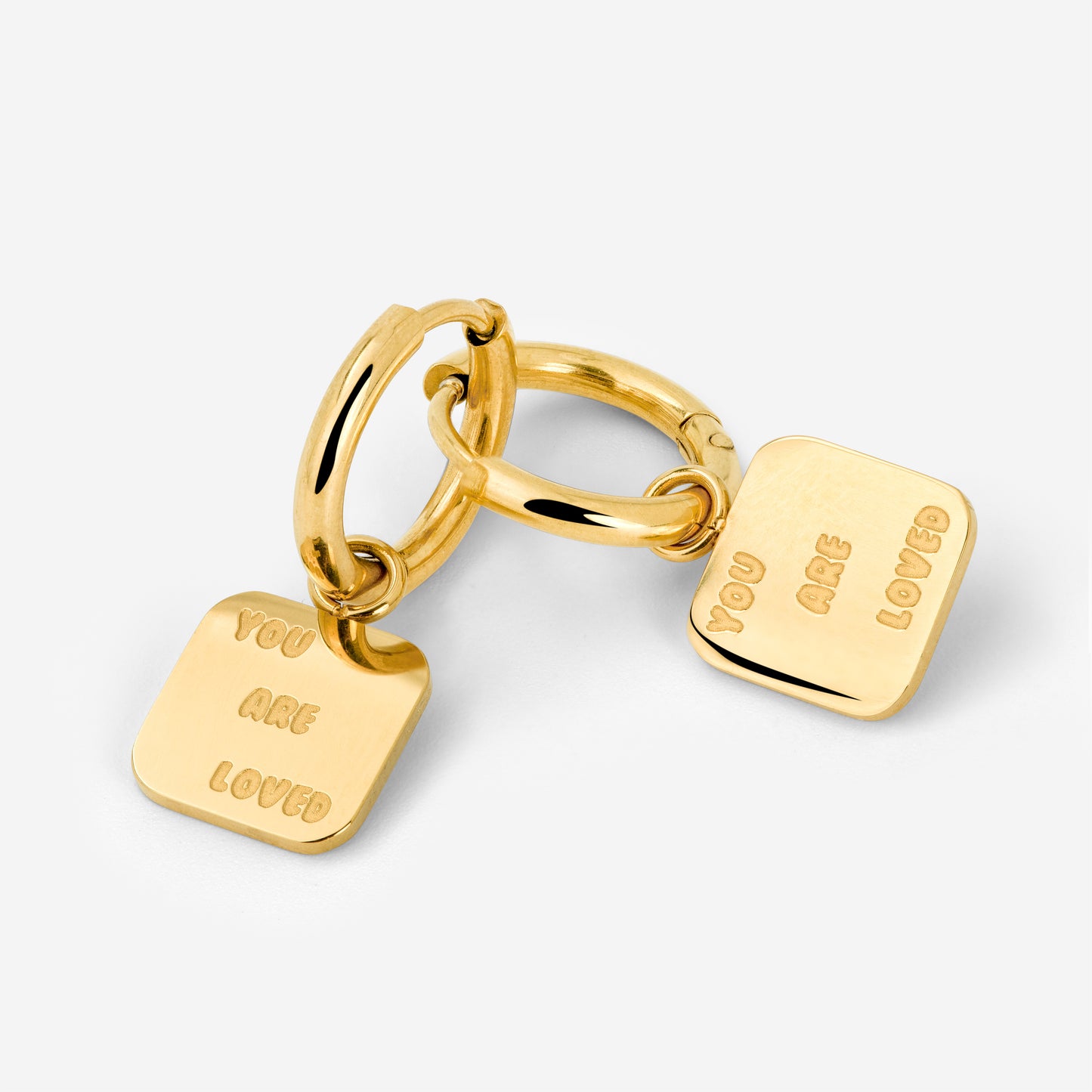 You are loved Hoop Set Small Gold