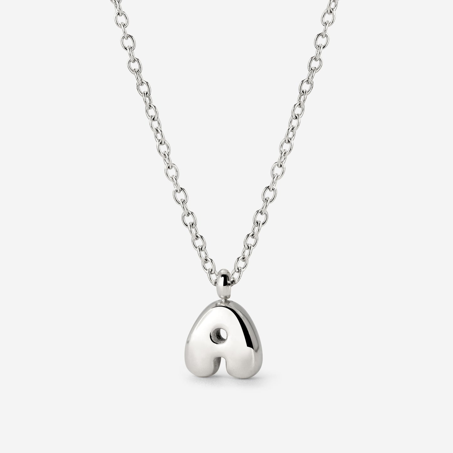 Bubble Letter Necklace Silver