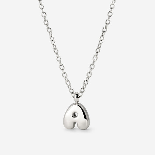 Bubble Letter Necklace Silver