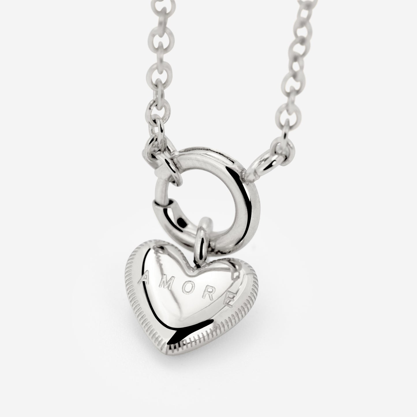 Amore Mio Classic Chain Necklace Set Silver