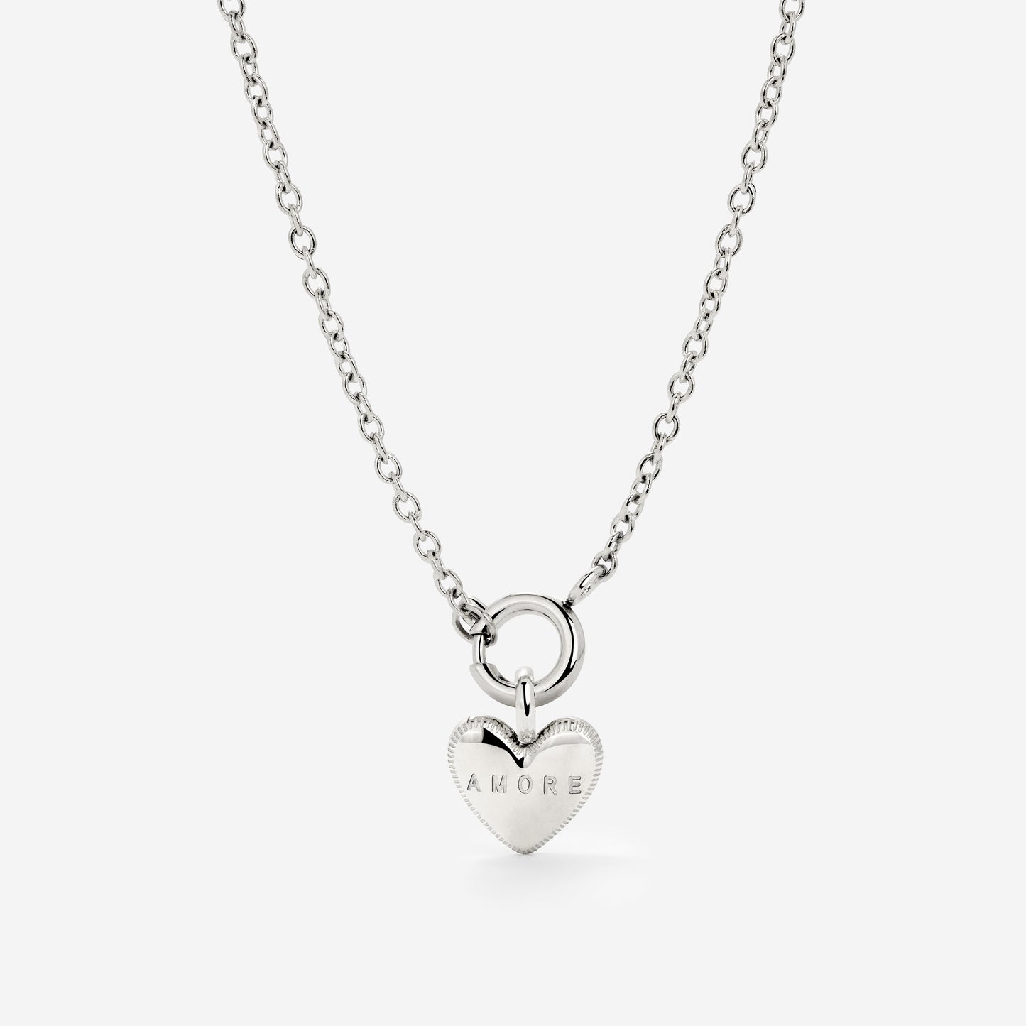 Amore Mio Classic Chain Necklace Set Silver