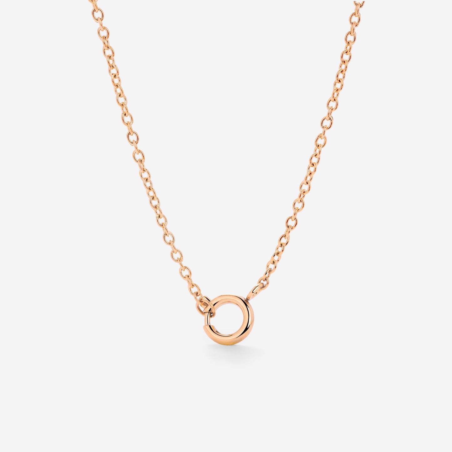Classic Chain Charm Necklace Rose Gold