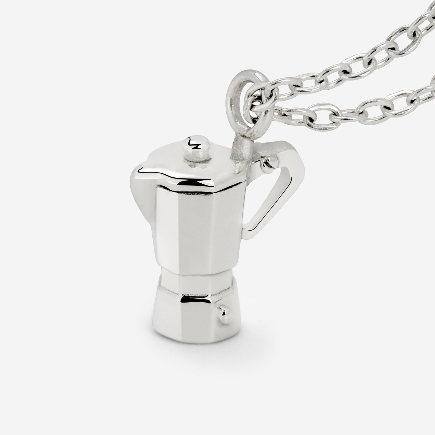 Coffee Lover Necklace Silver