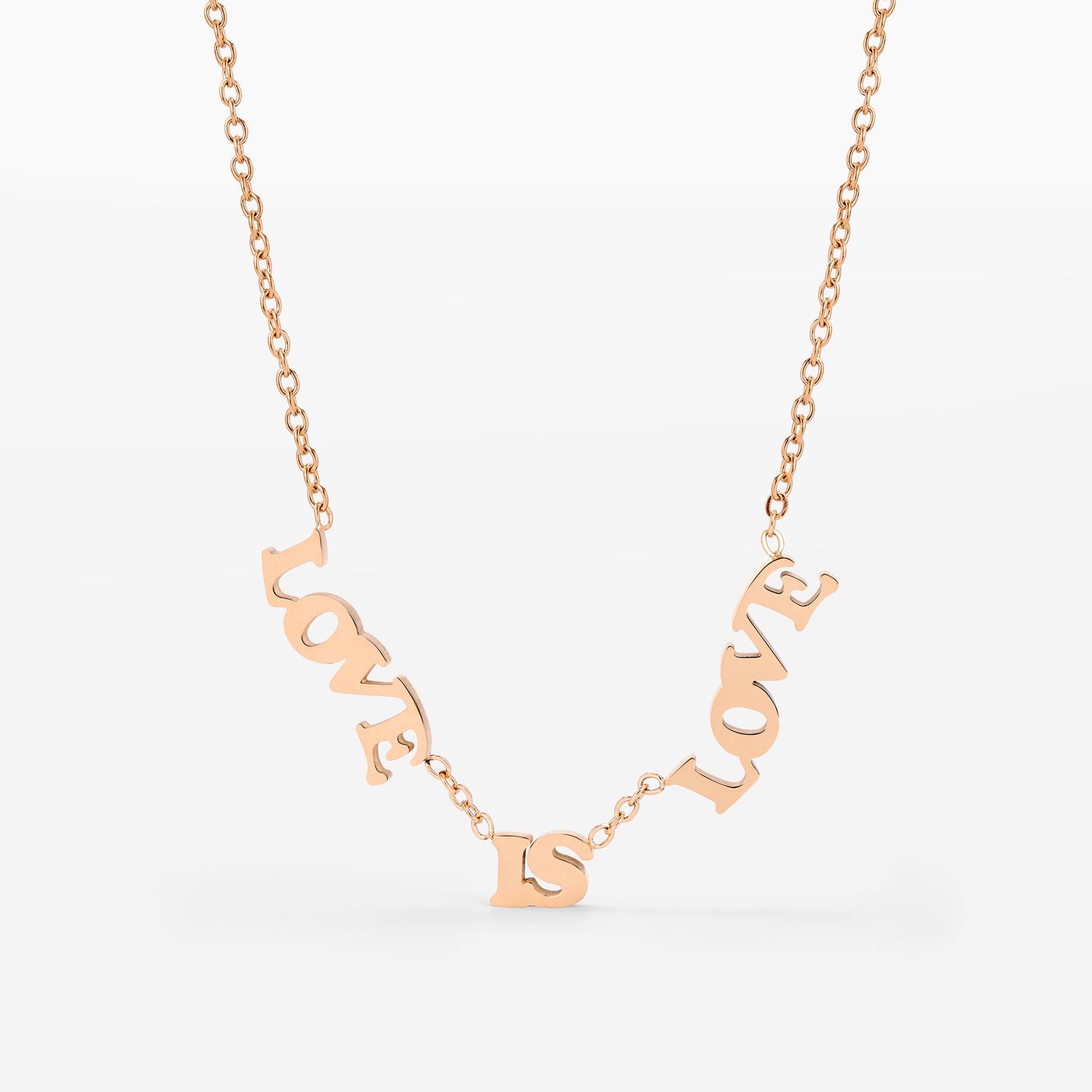 Love is Love Necklace Rose Gold