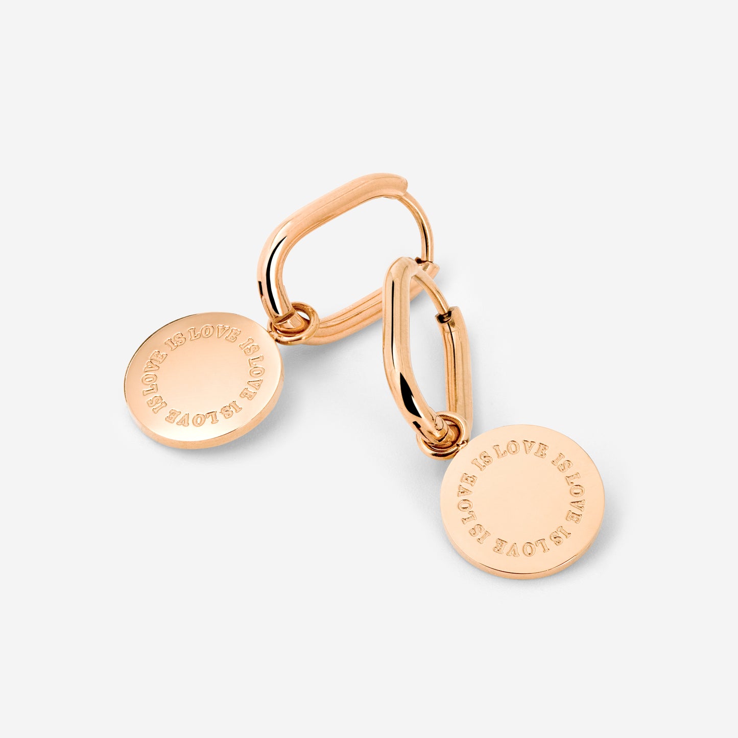 Love is Love Oval Hoop Set Baby Rose Gold