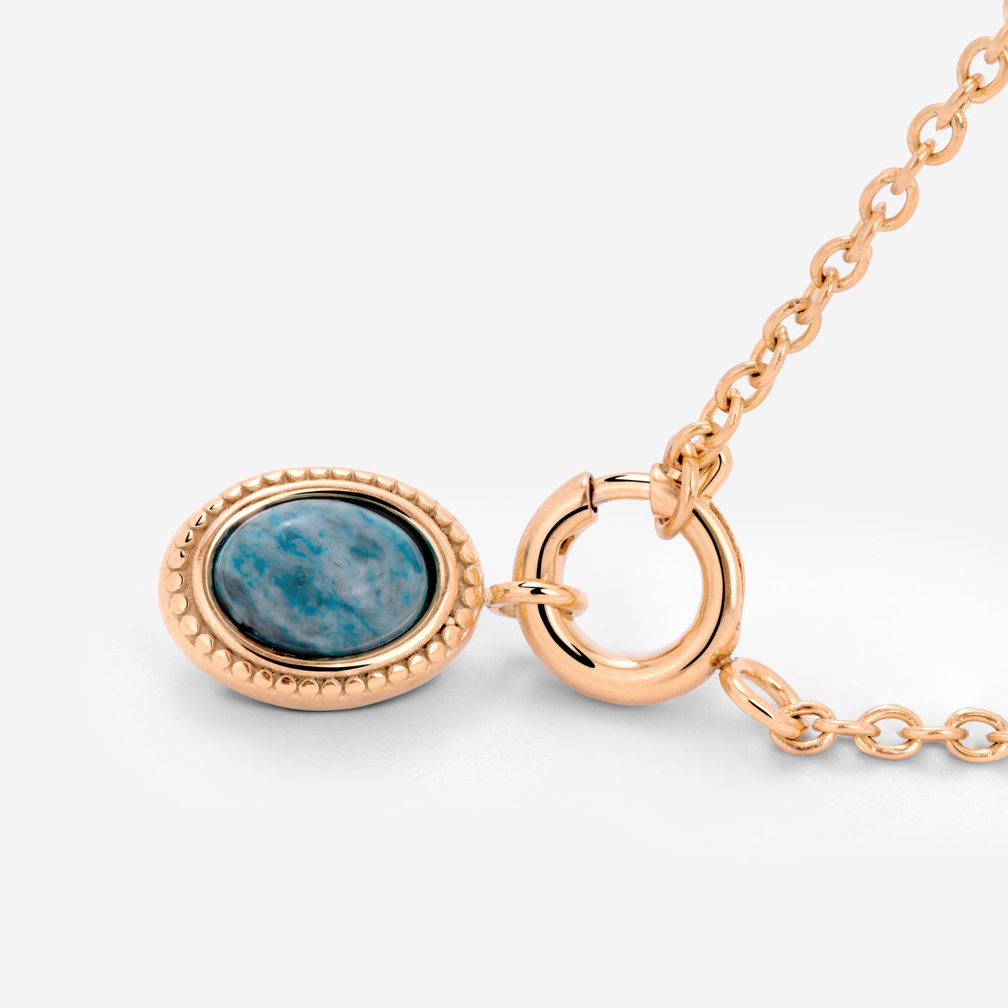 Ocean Agate Classic Chain Necklace Set Rose Gold